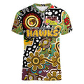 Personalised Hawks AFL Celebrating 50 Years of Naidoc Women V-Neck T-Shirt NAIDOC Week 2025 Aboriginal