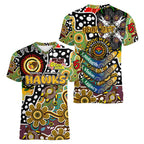 Personalised Hawks AFL Celebrating 50 Years of Naidoc Women V-Neck T-Shirt NAIDOC Week 2025 Aboriginal