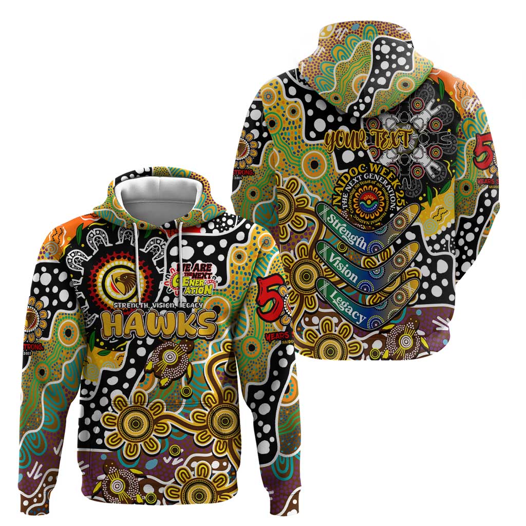 Personalised Hawks AFL Celebrating 50 Years of Naidoc Zip Hoodie NAIDOC Week 2025 Aboriginal