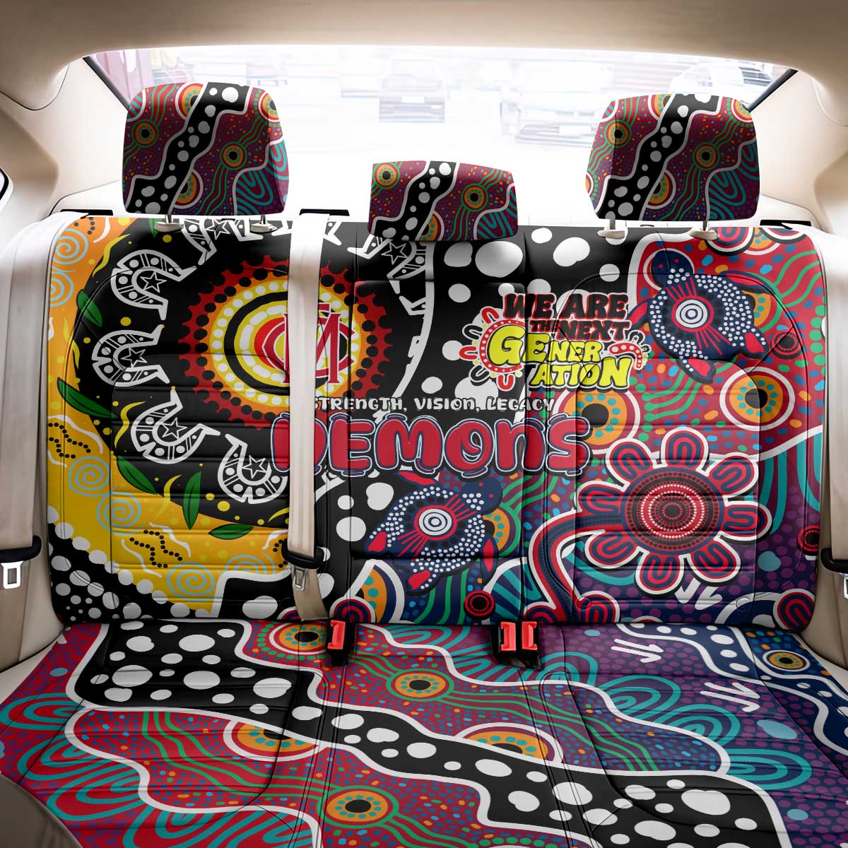 Demons AFL Celebrating 50 Years of Naidoc Back Car Seat Cover NAIDOC Week 2025 Aboriginal