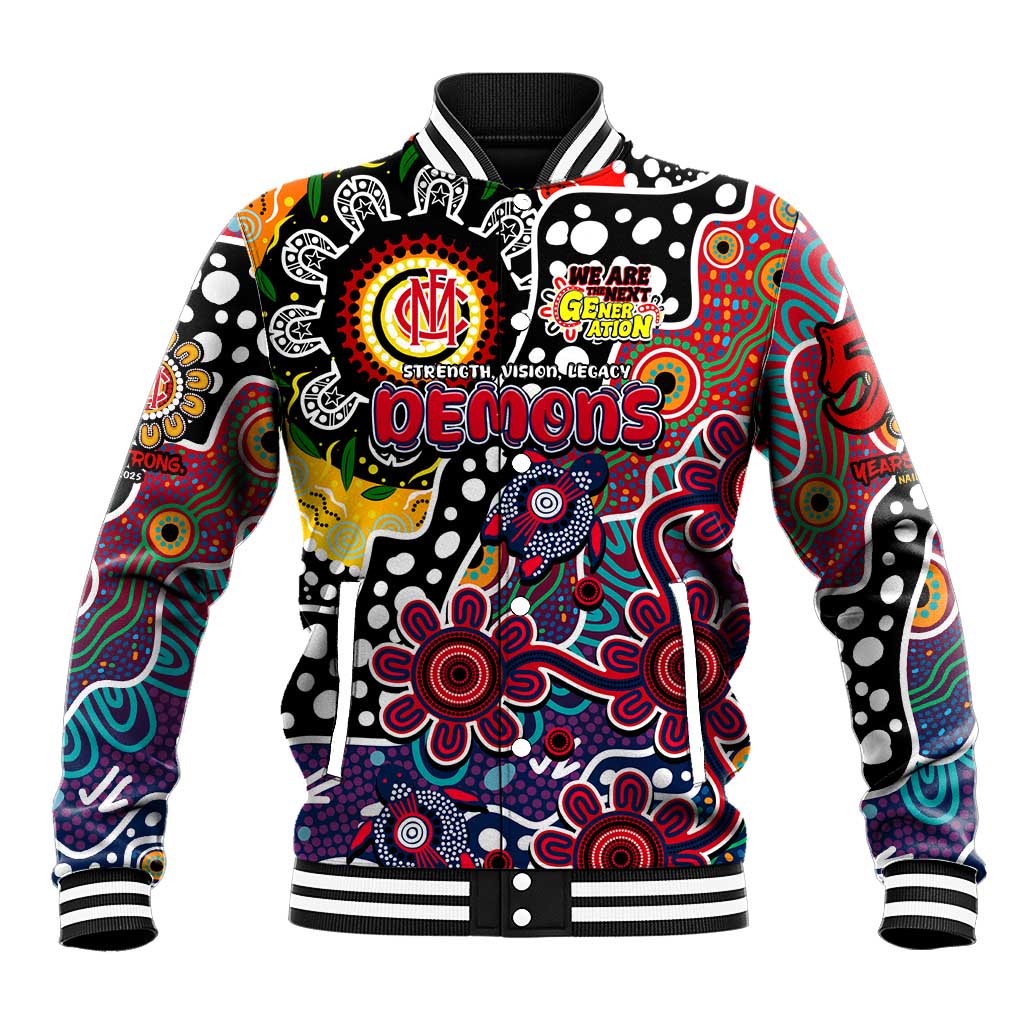 Personalised Demons AFL Celebrating 50 Years of Naidoc Baseball Jacket NAIDOC Week 2025 Aboriginal