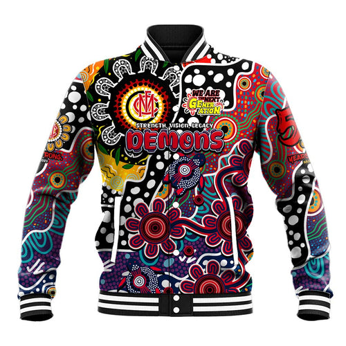 Personalised Demons AFL Celebrating 50 Years of Naidoc Baseball Jacket NAIDOC Week 2025 Aboriginal