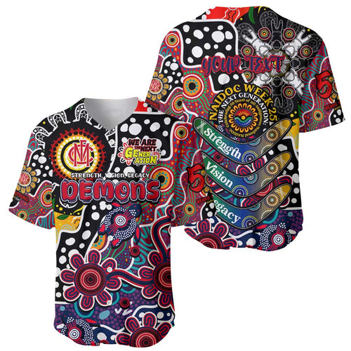 Personalised Demons AFL Celebrating 50 Years of Naidoc Baseball Jersey NAIDOC Week 2025 Aboriginal