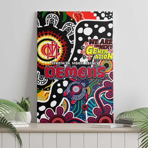 Demons AFL Celebrating 50 Years of Naidoc Canvas Wall Art NAIDOC Week 2025 Aboriginal