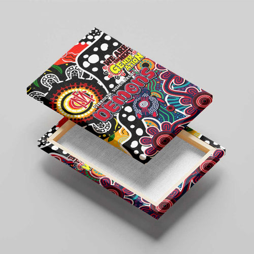 Demons AFL Celebrating 50 Years of Naidoc Canvas Wall Art NAIDOC Week 2025 Aboriginal