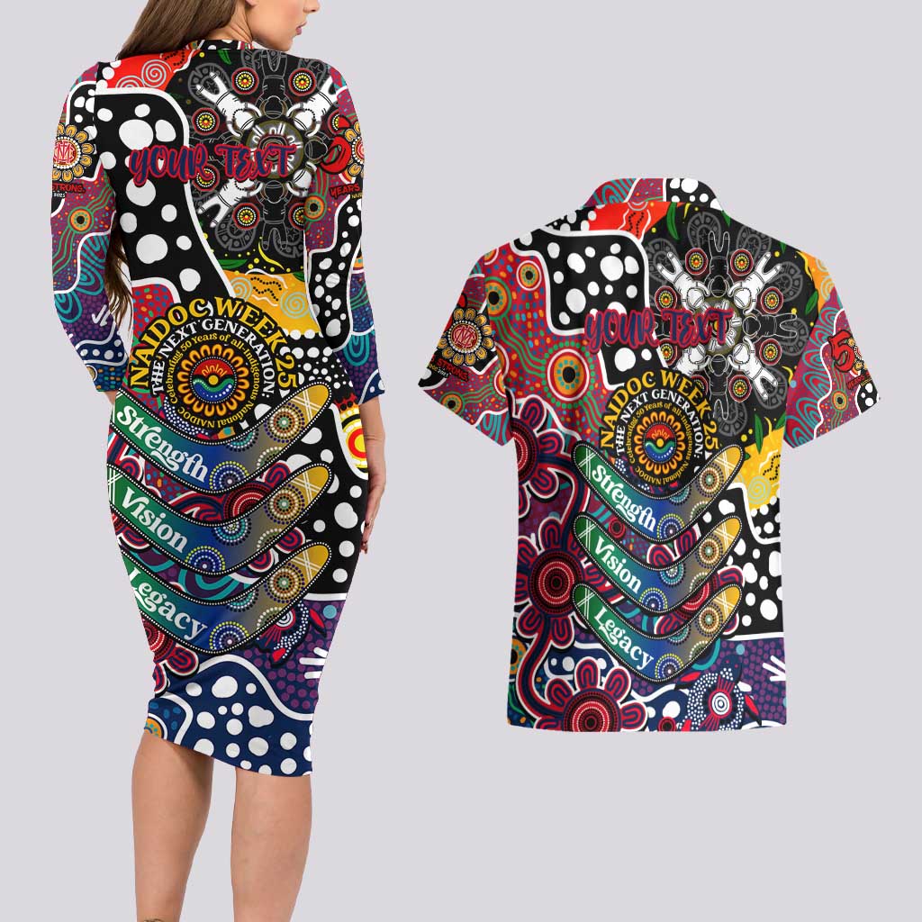 Personalised Demons AFL Celebrating 50 Years of Naidoc Couples Matching Long Sleeve Bodycon Dress and Hawaiian Shirt NAIDOC Week 2025 Aboriginal