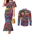 Personalised Demons AFL Celebrating 50 Years of Naidoc Couples Matching Mermaid Dress and Long Sleeve Button Shirt NAIDOC Week 2025 Aboriginal