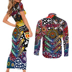 Personalised Demons AFL Celebrating 50 Years of Naidoc Couples Matching Short Sleeve Bodycon Dress and Long Sleeve Button Shirt NAIDOC Week 2025 Aboriginal