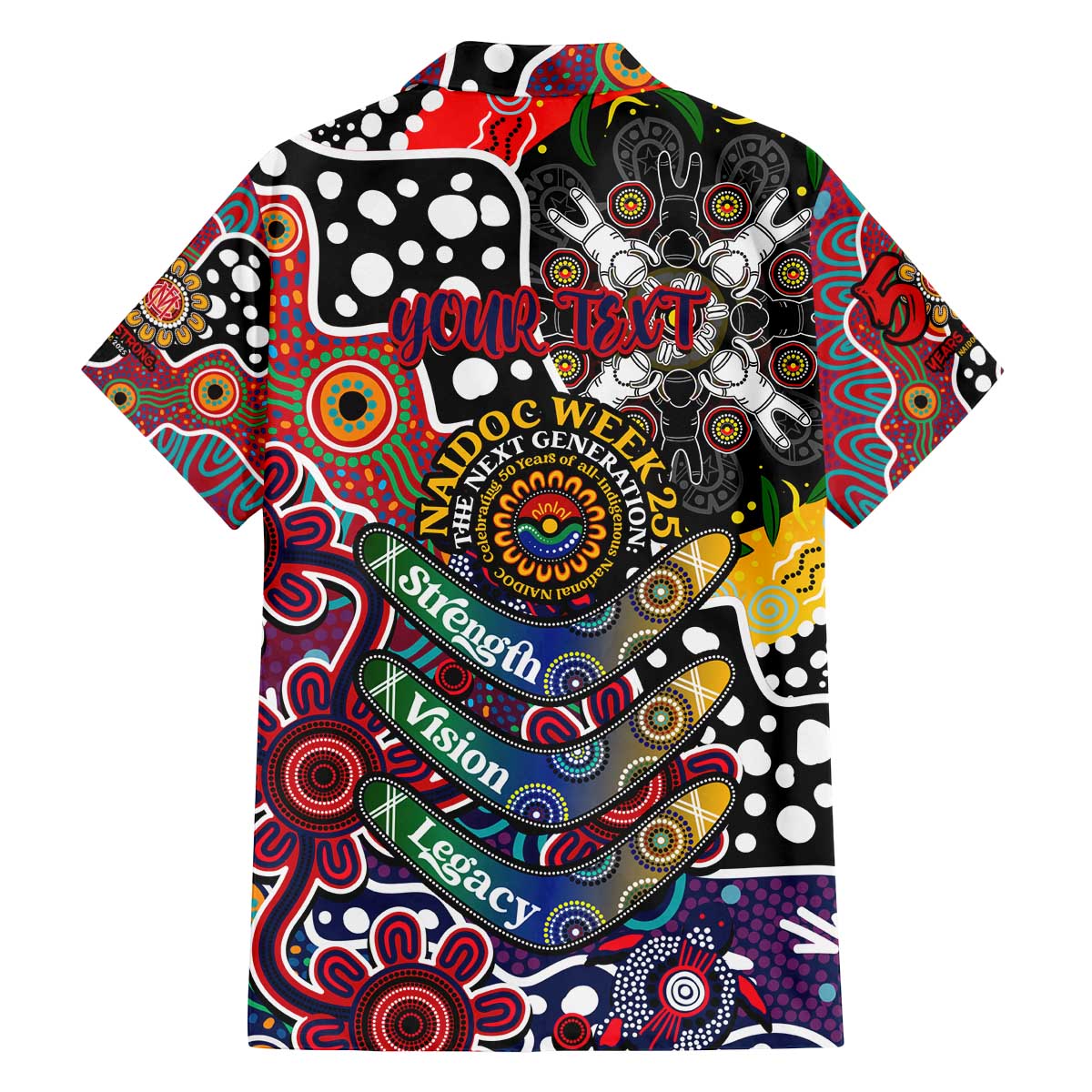 Personalised Demons AFL Celebrating 50 Years of Naidoc Family Matching Off The Shoulder Long Sleeve Dress and Hawaiian Shirt NAIDOC Week 2025 Aboriginal
