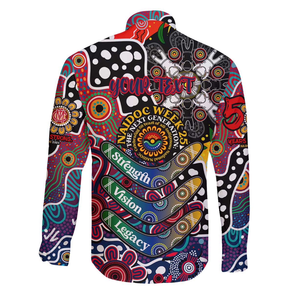 Personalised Demons AFL Celebrating 50 Years of Naidoc Family Matching Off The Shoulder Long Sleeve Dress and Hawaiian Shirt NAIDOC Week 2025 Aboriginal