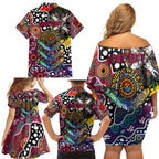 Personalised Demons AFL Celebrating 50 Years of Naidoc Family Matching Off Shoulder Short Dress and Hawaiian Shirt NAIDOC Week 2025 Aboriginal