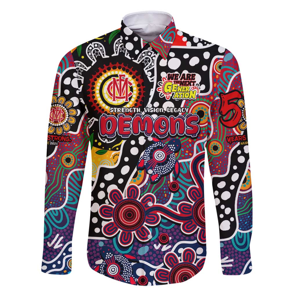 Personalised Demons AFL Celebrating 50 Years of Naidoc Family Matching Puletasi and Hawaiian Shirt NAIDOC Week 2025 Aboriginal
