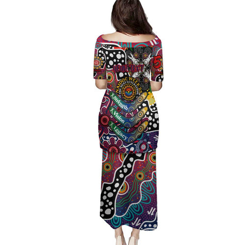 Personalised Demons AFL Celebrating 50 Years of Naidoc Family Matching Puletasi and Hawaiian Shirt NAIDOC Week 2025 Aboriginal