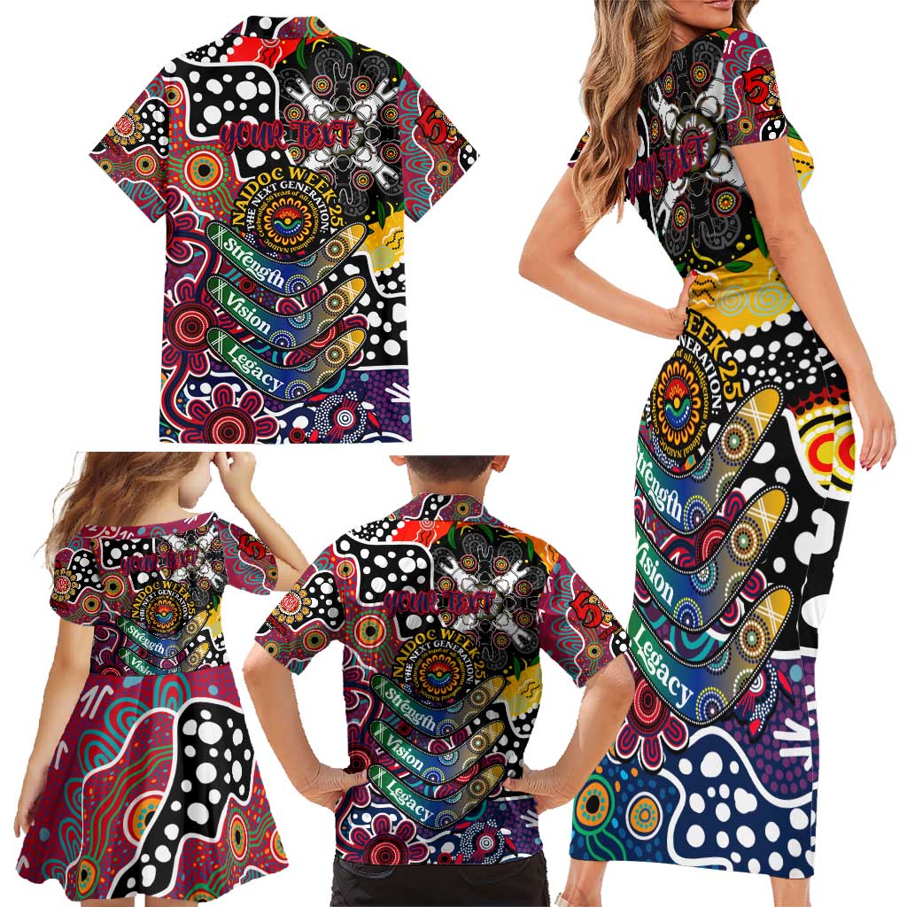 Personalised Demons AFL Celebrating 50 Years of Naidoc Family Matching Short Sleeve Bodycon Dress and Hawaiian Shirt NAIDOC Week 2025 Aboriginal