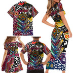 Personalised Demons AFL Celebrating 50 Years of Naidoc Family Matching Short Sleeve Bodycon Dress and Hawaiian Shirt NAIDOC Week 2025 Aboriginal