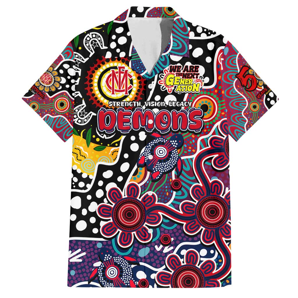 Personalised Demons AFL Celebrating 50 Years of Naidoc Family Matching Summer Maxi Dress and Hawaiian Shirt NAIDOC Week 2025 Aboriginal