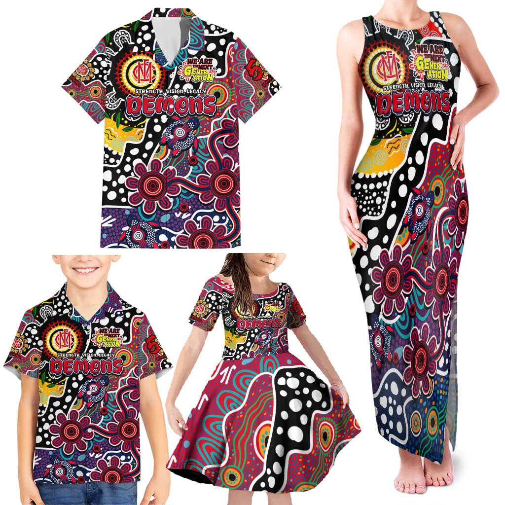 Personalised Demons AFL Celebrating 50 Years of Naidoc Family Matching Tank Maxi Dress and Hawaiian Shirt NAIDOC Week 2025 Aboriginal