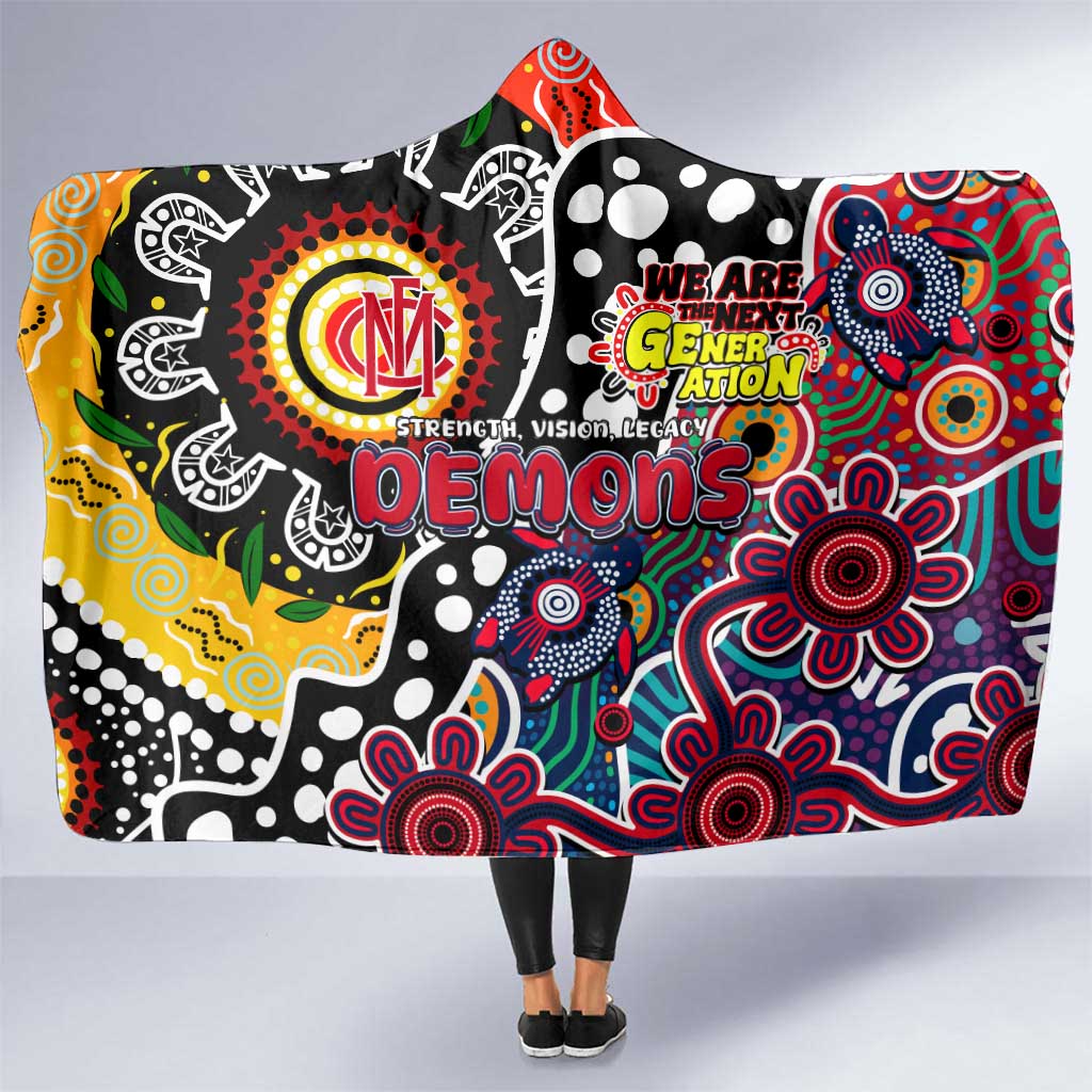 Demons AFL Celebrating 50 Years of Naidoc Hooded Blanket NAIDOC Week 2025 Aboriginal