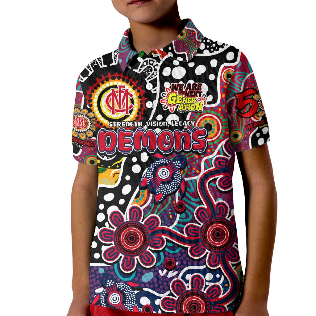 Personalised Demons AFL Celebrating 50 Years of Naidoc Kid Polo Shirt NAIDOC Week 2025 Aboriginal