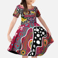 Personalised Demons AFL Celebrating 50 Years of Naidoc Kid Short Sleeve Dress NAIDOC Week 2025 Aboriginal