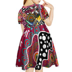 Personalised Demons AFL Celebrating 50 Years of Naidoc Kid Short Sleeve Dress NAIDOC Week 2025 Aboriginal