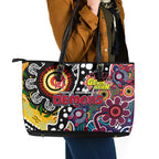 Demons AFL Celebrating 50 Years of Naidoc Leather Tote Bag NAIDOC Week 2025 Aboriginal