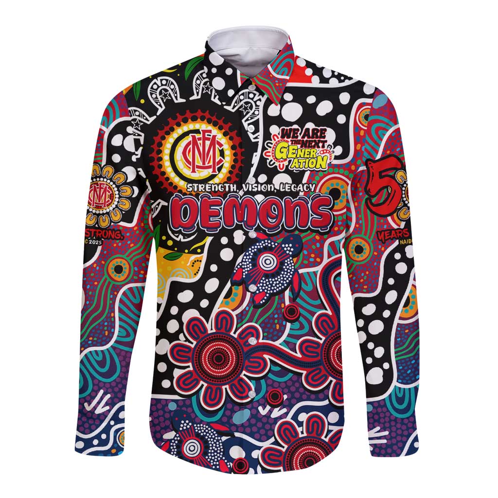 Personalised Demons AFL Celebrating 50 Years of Naidoc Long Sleeve Button Shirt NAIDOC Week 2025 Aboriginal
