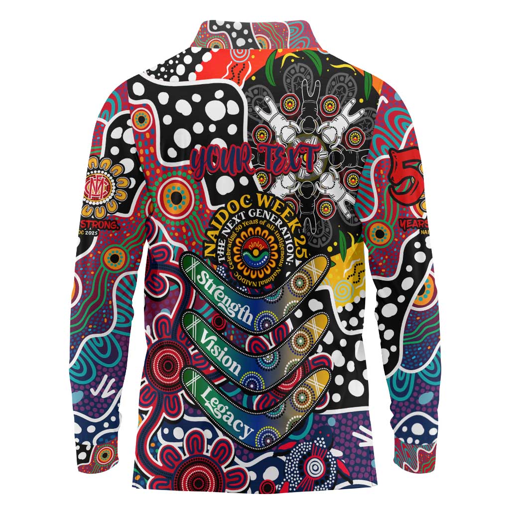 Personalised Demons AFL Celebrating 50 Years of Naidoc Long Sleeve Polo Shirt NAIDOC Week 2025 Aboriginal
