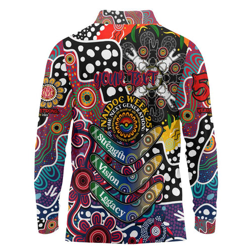Personalised Demons AFL Celebrating 50 Years of Naidoc Long Sleeve Polo Shirt NAIDOC Week 2025 Aboriginal