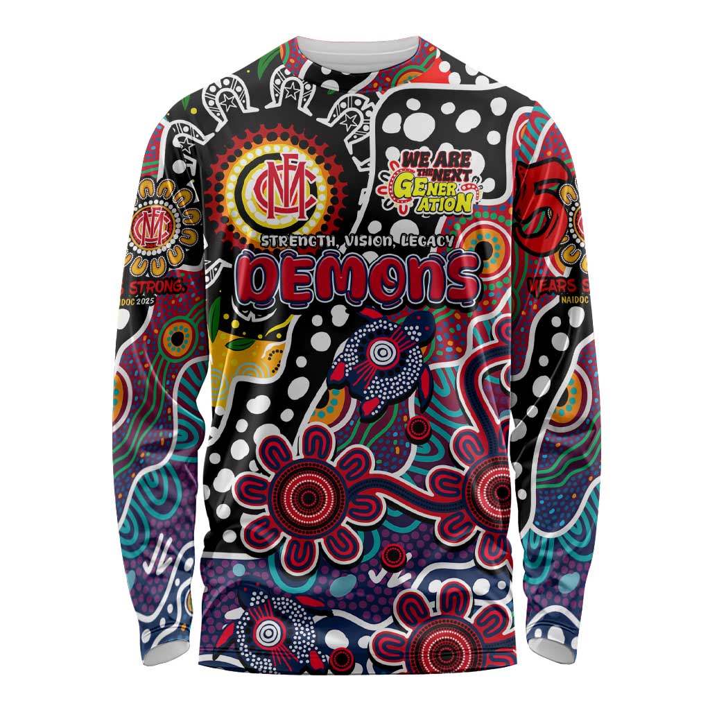 Personalised Demons AFL Celebrating 50 Years of Naidoc Long Sleeve Shirt NAIDOC Week 2025 Aboriginal