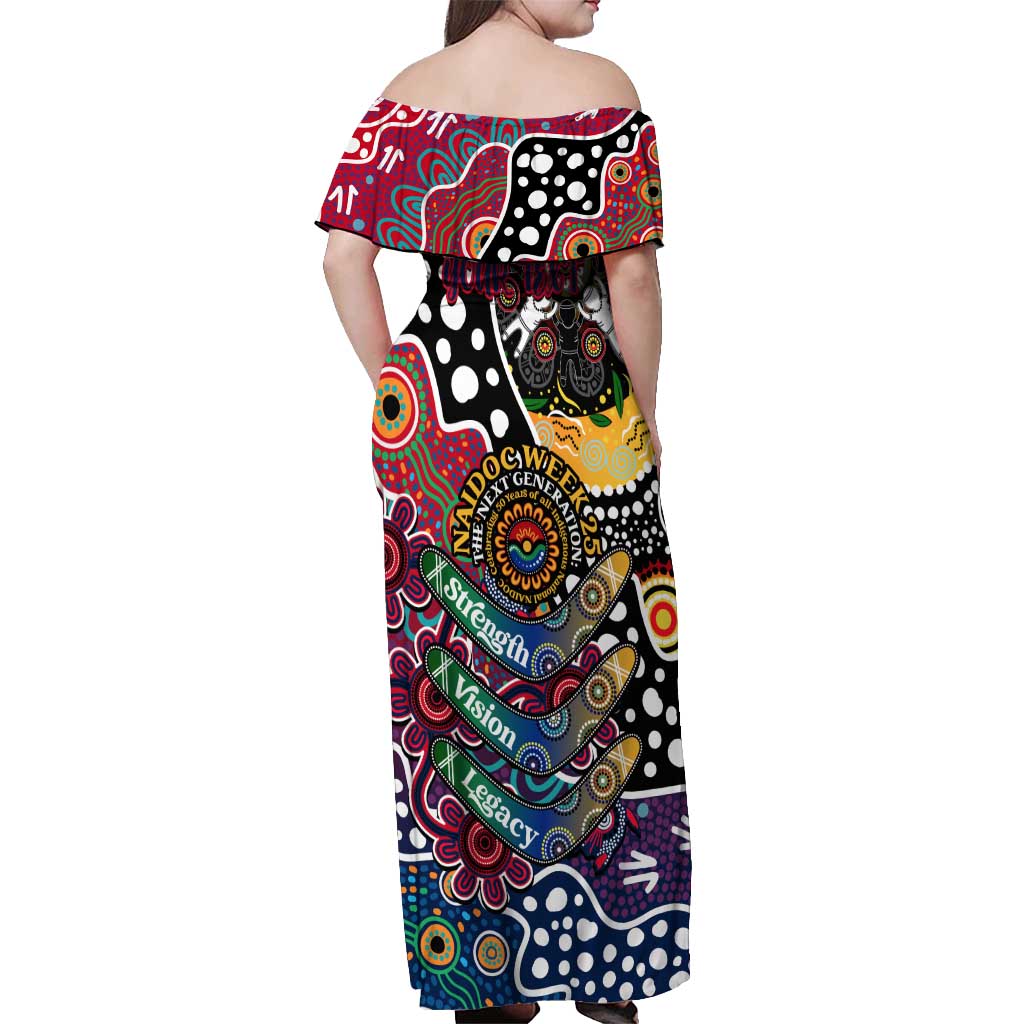 Personalised Demons AFL Celebrating 50 Years of Naidoc Off Shoulder Maxi Dress NAIDOC Week 2025 Aboriginal