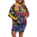 Personalised Demons AFL Celebrating 50 Years of Naidoc Off Shoulder Short Dress NAIDOC Week 2025 Aboriginal
