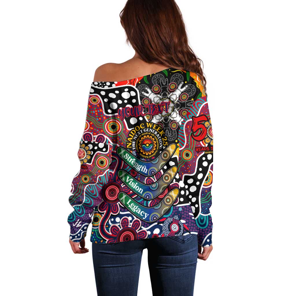 Personalised Demons AFL Celebrating 50 Years of Naidoc Off Shoulder Sweater NAIDOC Week 2025 Aboriginal