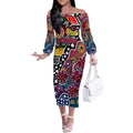 Personalised Demons AFL Celebrating 50 Years of Naidoc Off The Shoulder Long Sleeve Dress NAIDOC Week 2025 Aboriginal