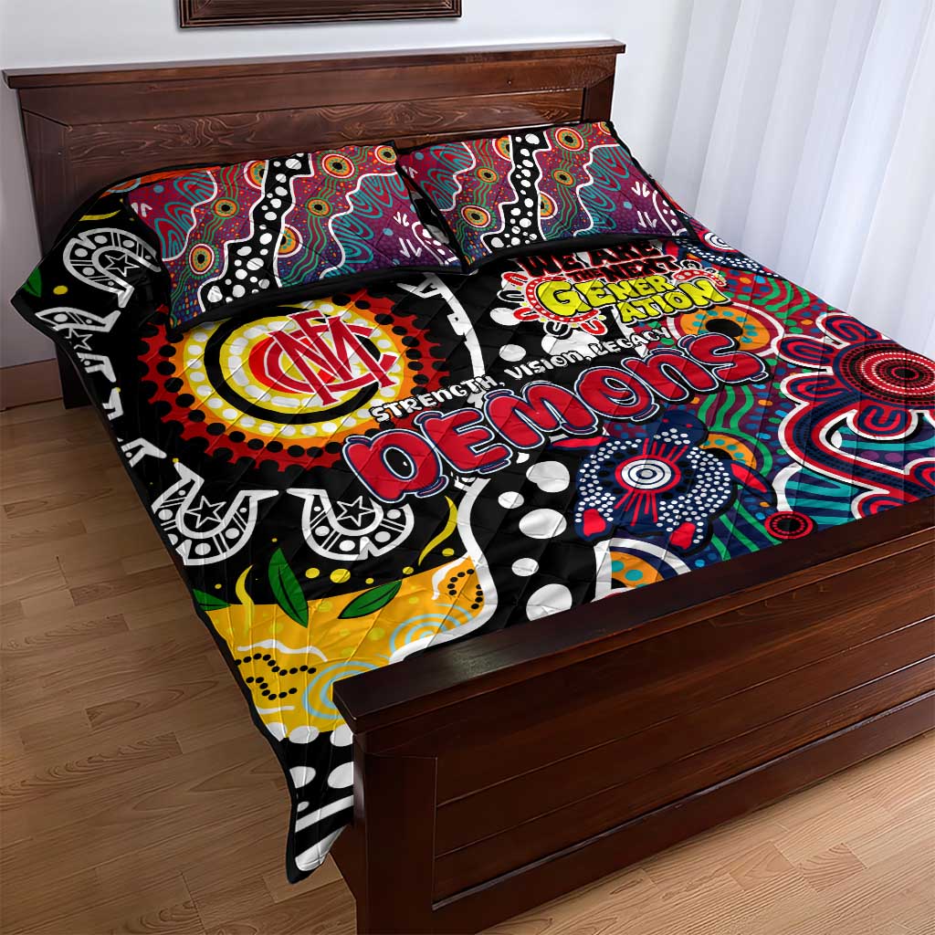 Demons AFL Celebrating 50 Years of Naidoc Quilt Bed Set NAIDOC Week 2025 Aboriginal