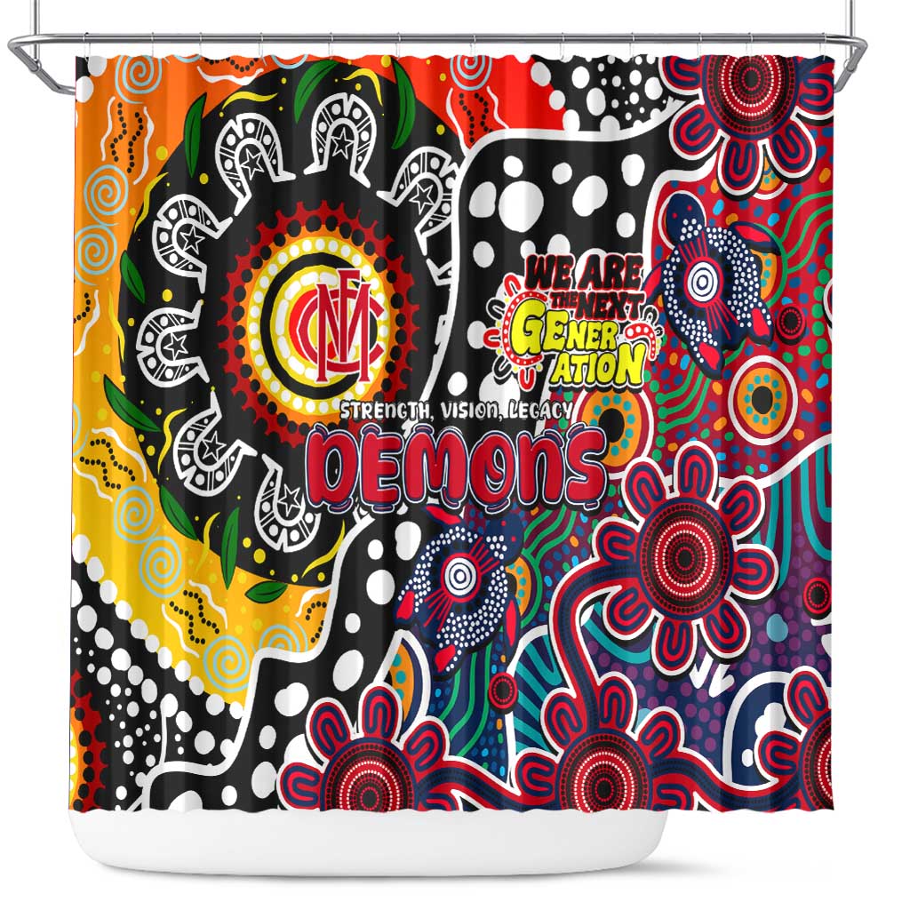 Demons AFL Celebrating 50 Years of Naidoc Shower Curtain NAIDOC Week 2025 Aboriginal