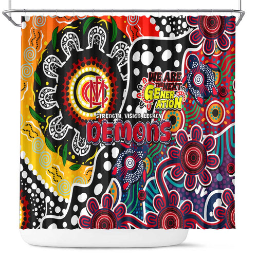 Demons AFL Celebrating 50 Years of Naidoc Shower Curtain NAIDOC Week 2025 Aboriginal