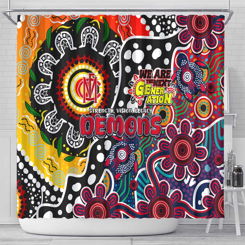 Demons AFL Celebrating 50 Years of Naidoc Shower Curtain NAIDOC Week 2025 Aboriginal