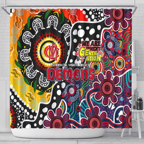 Demons AFL Celebrating 50 Years of Naidoc Shower Curtain NAIDOC Week 2025 Aboriginal