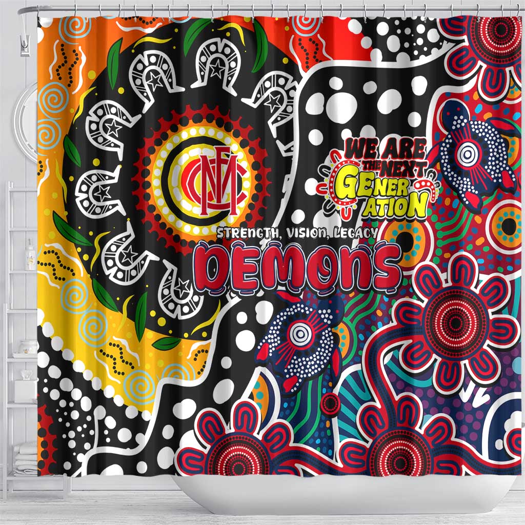 Demons AFL Celebrating 50 Years of Naidoc Shower Curtain NAIDOC Week 2025 Aboriginal