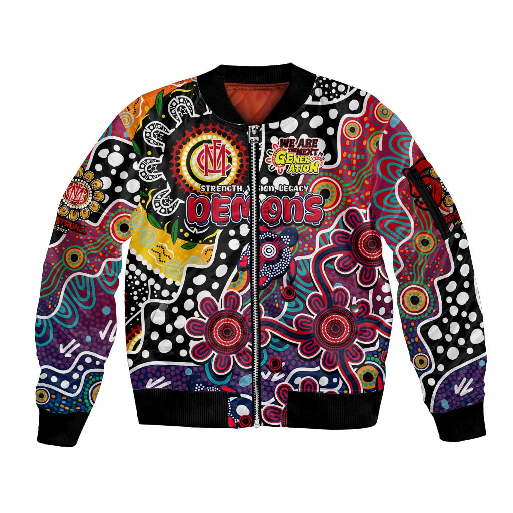 Personalised Demons AFL Celebrating 50 Years of Naidoc Sleeve Zip Bomber Jacket NAIDOC Week 2025 Aboriginal