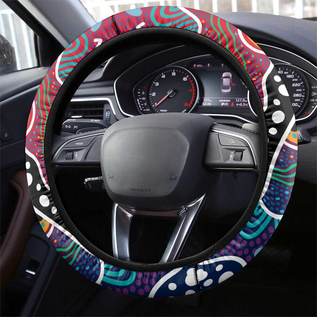 Demons AFL Celebrating 50 Years of Naidoc Steering Wheel Cover NAIDOC Week 2025 Aboriginal