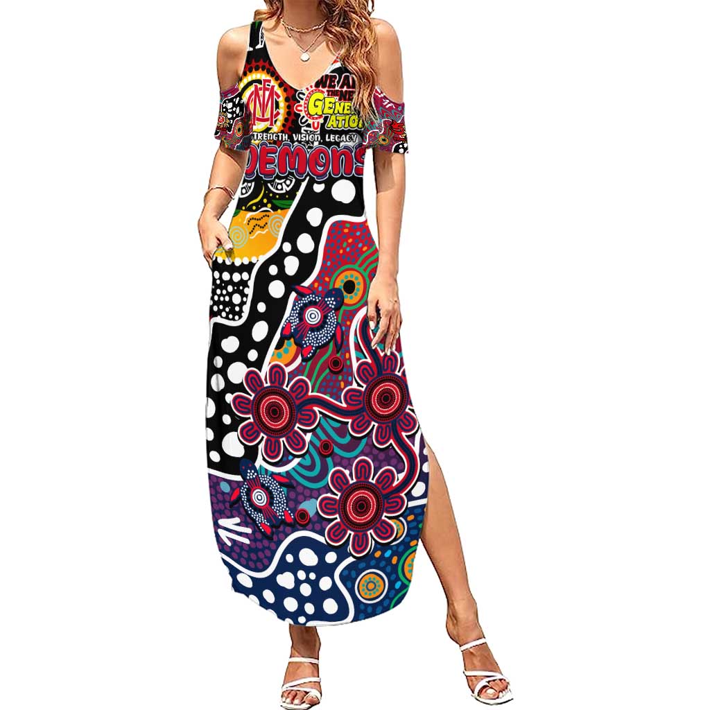 Personalised Demons AFL Celebrating 50 Years of Naidoc Summer Maxi Dress NAIDOC Week 2025 Aboriginal