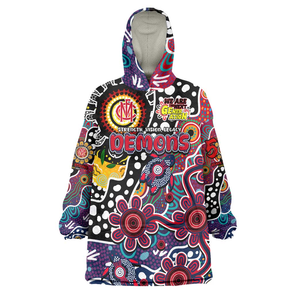 Personalised Demons AFL Celebrating 50 Years of Naidoc Wearable Blanket Hoodie NAIDOC Week 2025 Aboriginal
