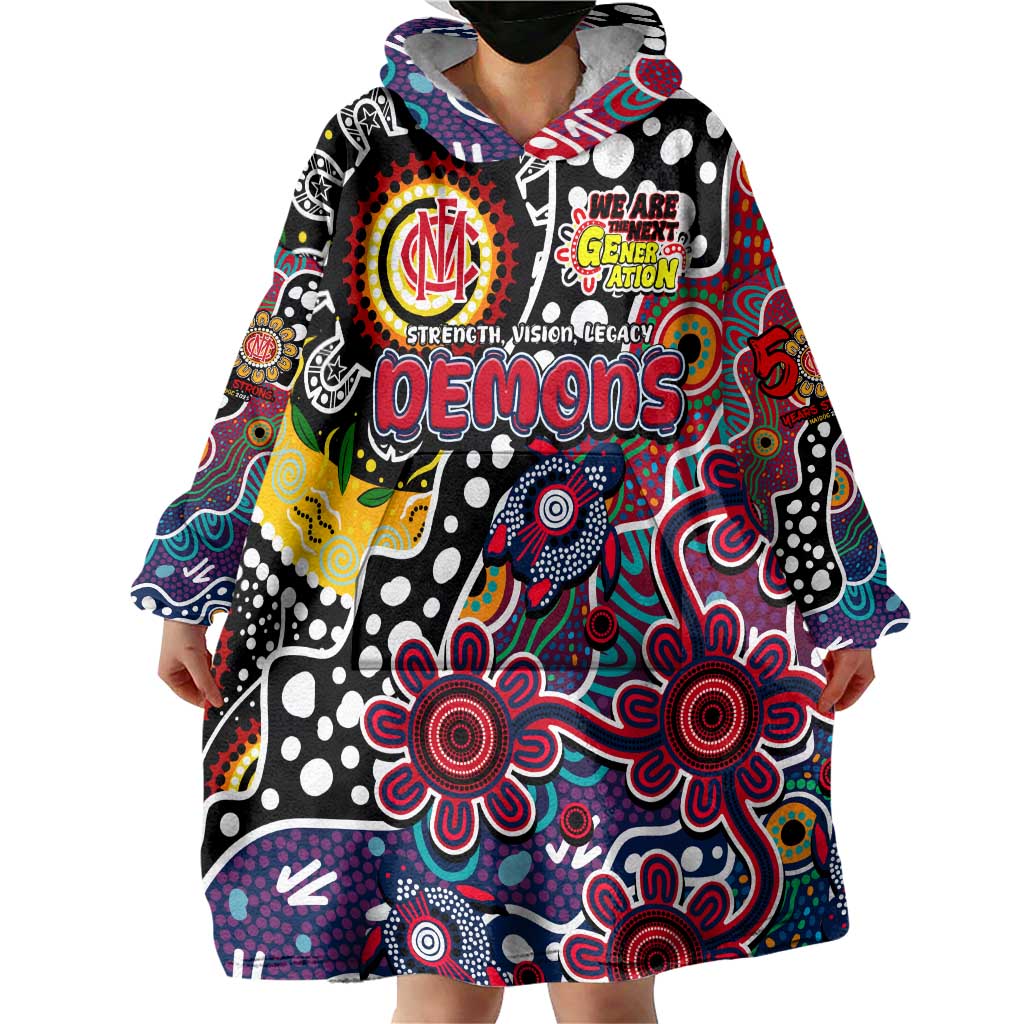 Personalised Demons AFL Celebrating 50 Years of Naidoc Wearable Blanket Hoodie NAIDOC Week 2025 Aboriginal