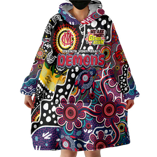 Personalised Demons AFL Celebrating 50 Years of Naidoc Wearable Blanket Hoodie NAIDOC Week 2025 Aboriginal