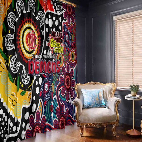 Demons AFL Celebrating 50 Years of Naidoc Window Curtain NAIDOC Week 2025 Aboriginal