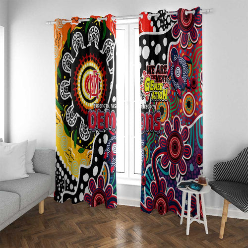 Demons AFL Celebrating 50 Years of Naidoc Window Curtain NAIDOC Week 2025 Aboriginal
