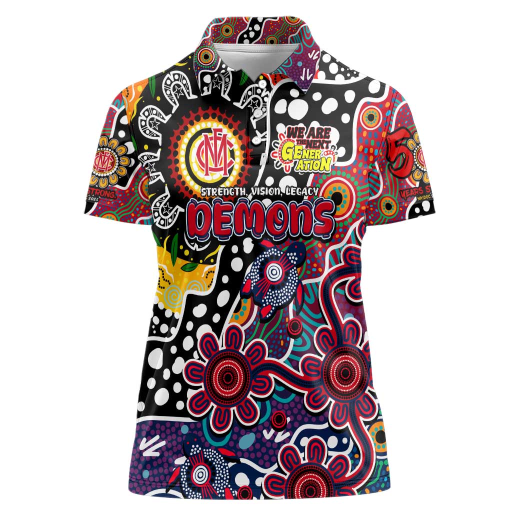 Personalised Demons AFL Celebrating 50 Years of Naidoc Women Polo Shirt NAIDOC Week 2025 Aboriginal