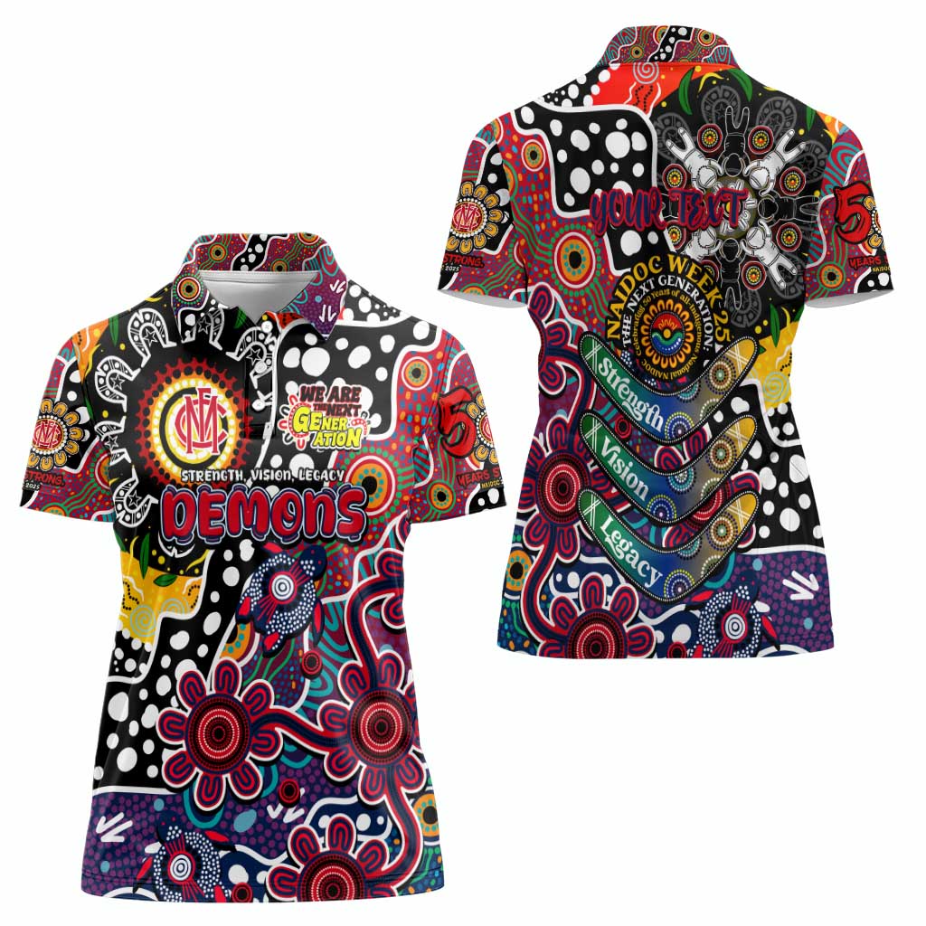 Personalised Demons AFL Celebrating 50 Years of Naidoc Women Polo Shirt NAIDOC Week 2025 Aboriginal